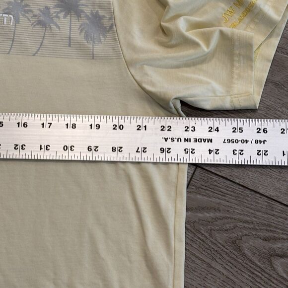 Travis Mathew Golf Polo Shirt Mens XL Yellow Performance Palm Tree Pattern - Picture 6 of 8